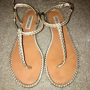 Steve Madden gold braided sandals